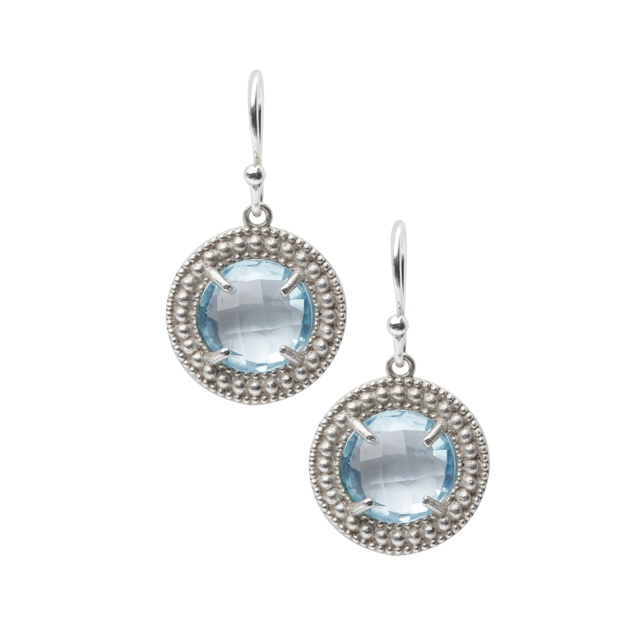 The Classic Earrings with blue topaz. - Christelle Chamberland