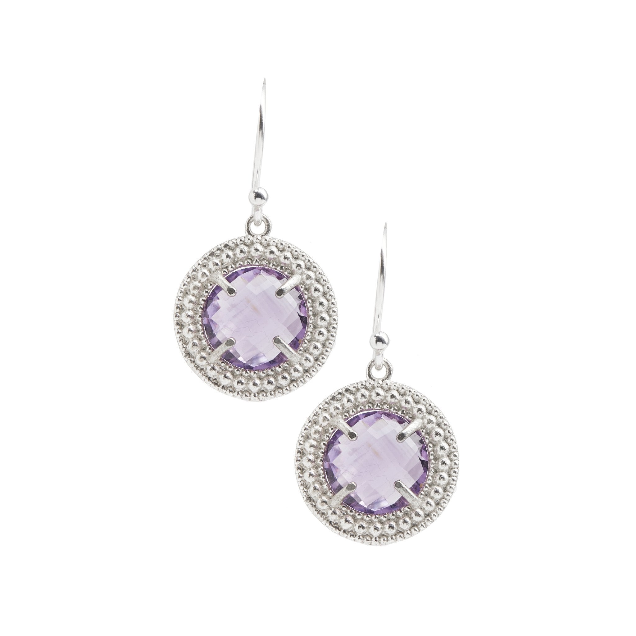 The Classic Earrings With Purple Amethysts