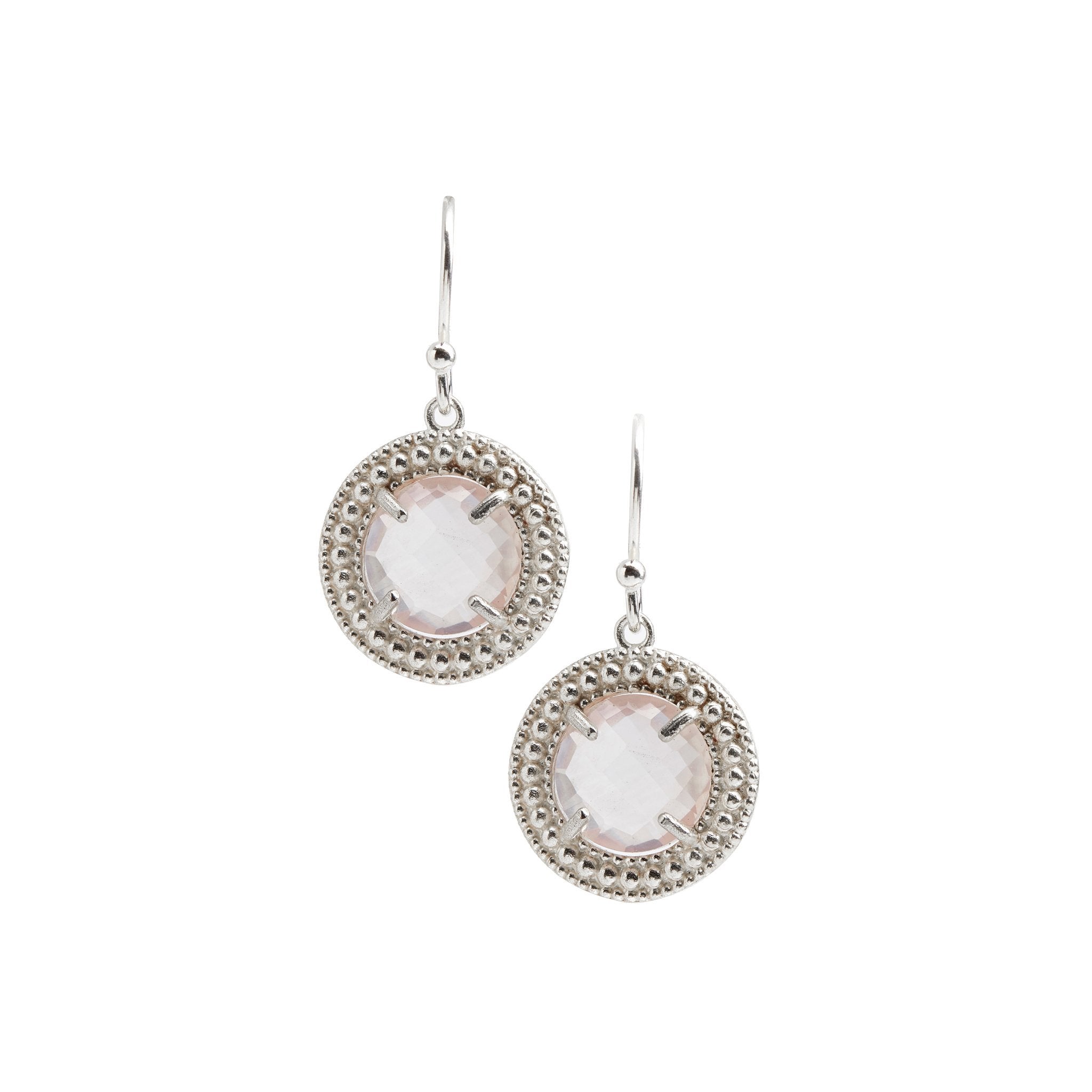 The Classic Earrings with rose quartz. - Christelle Chamberland