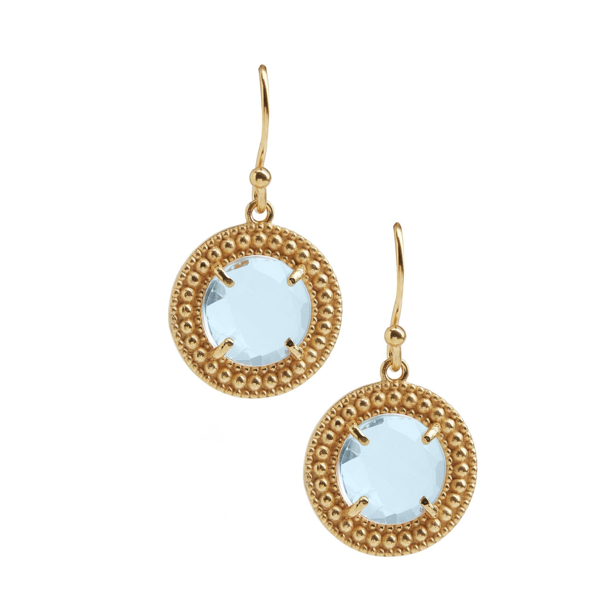 The Renaissance Classic Earrings in Blue Topaz (Gold) - Christelle Chamberland