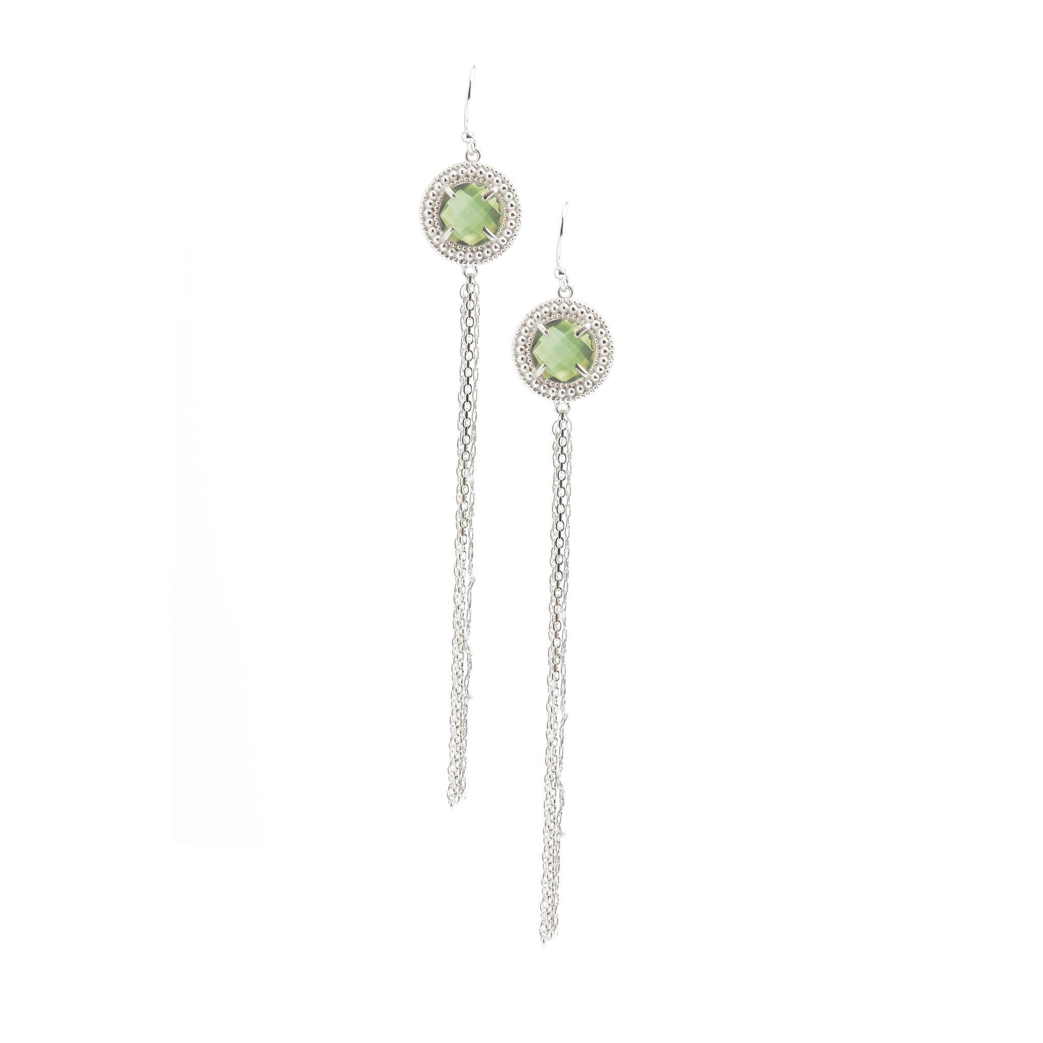 The Renaissance Ethnic earrings in Green Amethysts. - Christelle Chamberland