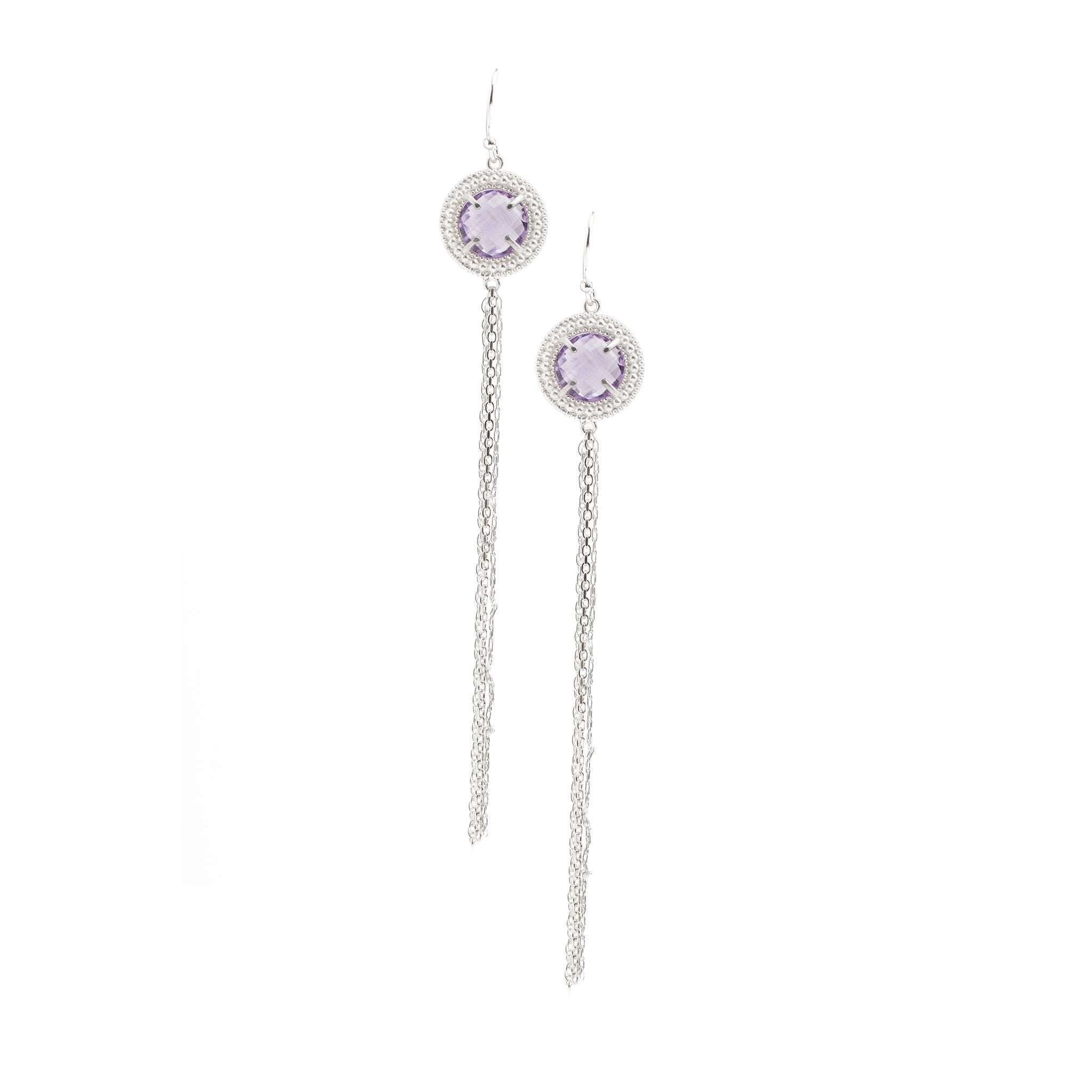 The Renaissance Ethnic earrings with Purple Amethysts. - Christelle Chamberland