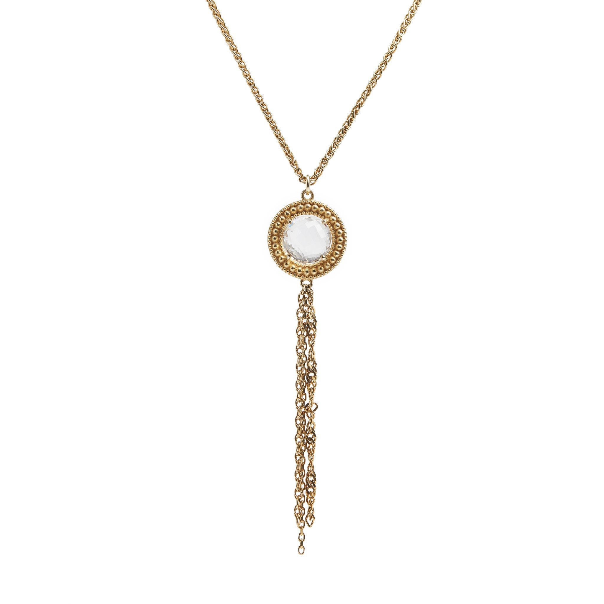 The Renaissance Ethnic Necklace in Crystal Quartz (Gold