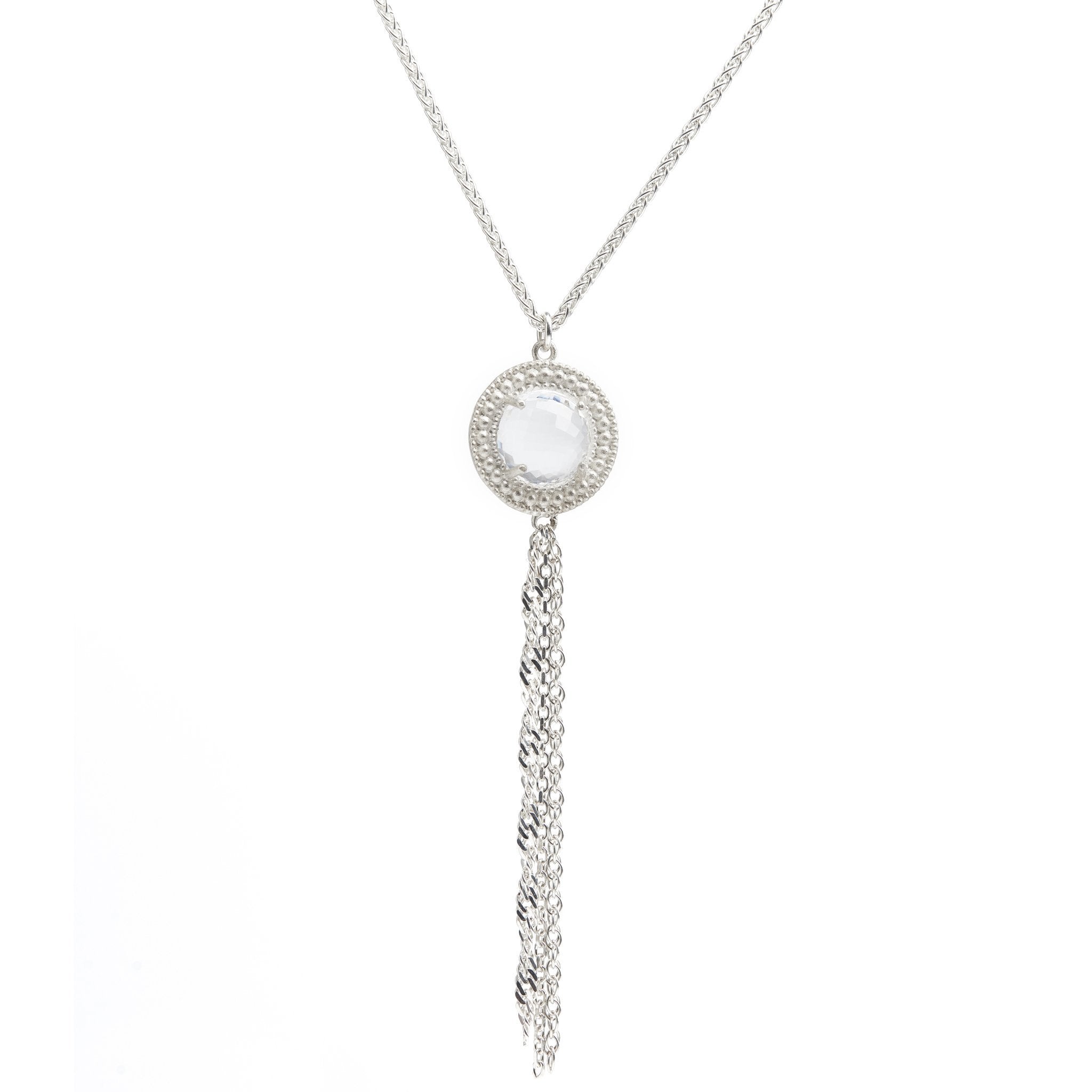 The Renaissance Ethnic necklace with a disco ball crystal quartz - Christelle Chamberland